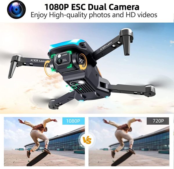 Mini Drone for Adults Beginners with 1080P HD FPV Camera, RC Quadcopter Camera Drone with Altitude Hold, One Key Landing, Obstacle Avoidance, Speed Adjustment, Headless Mode, 3D Flips, 2 Batteries - Image 3