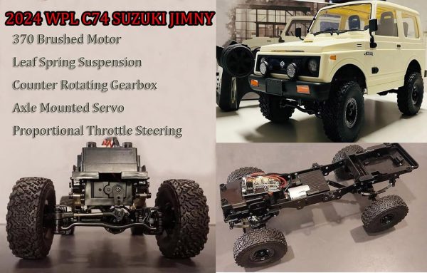 WPL C74 Jimny RC Rock Crawler RC Truck 4x4 RC Crawler Off Road Remote Control Truck with Counter Rotating Gearbox, 370 Motor Proportional Throttle Steering, Leaf Spring Chassis Hobby Grade - Image 5