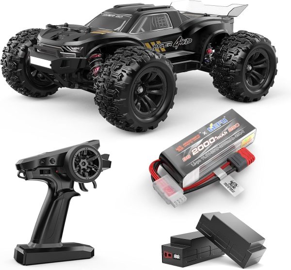 HYPER GO H16BM Brushless 42 Mph Fast RC Cars for Adults, 1/16 Hobby Off-Road RC Truck, RTR Remote Control Car (2 x 2S Lipo and 1 x 3S Lipo Battery and 3S Charging Cable Included - Image 2