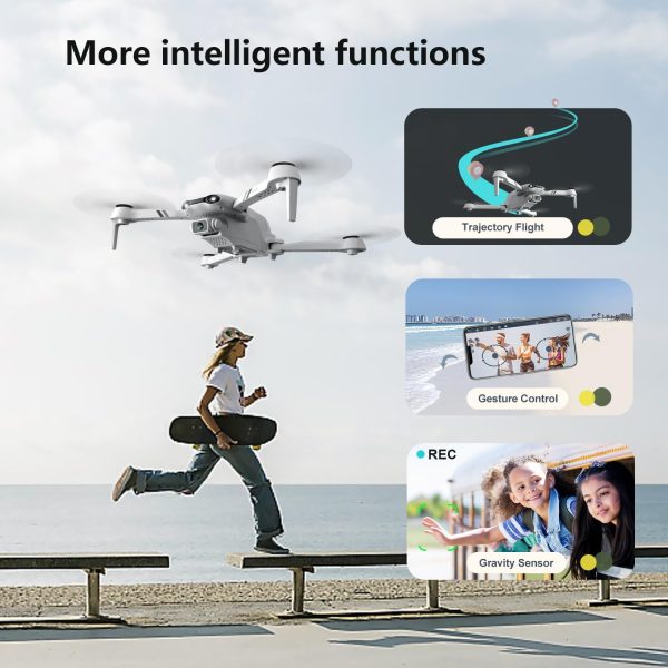 DRONEEYE F10 Foldable Drone with Camera for Adults,1080P HD FPV Live Video, Altitude Hold，Headless Mode,3D Flips, Trajectory Flight, App Control,One Key Start, RC Quadcopter for kids with 2 Batteries - Image 5