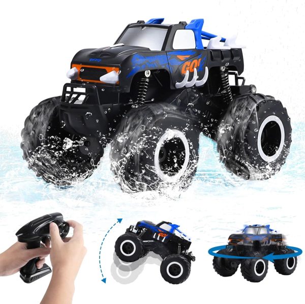 PIKARO Remote Control Car 1:16 All Terrain Off-Road RC Car 2.4Ghz 4WD Waterproof Remote Control Monster Truck 360° Rotating Amphibious RC Truck Kids Pool Toys Gifts for Boys Girls Ages 4-8-12 - Image 2