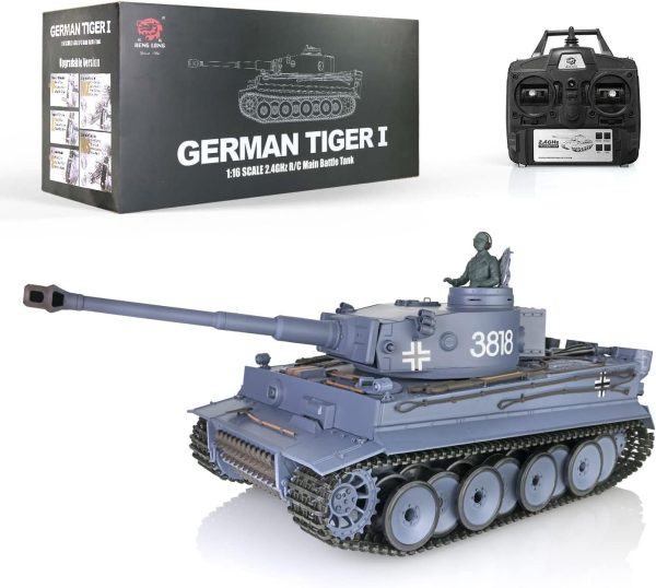 2.4Ghz Henglong 1/16 Scale 7.0 Plastic Ver German Tiger I RTR RC Tank 3818 Model BB Airsoft That Shooting BB Bullets - Image 2