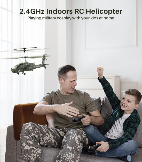 SYMA RC Helicopter, 2.4GHz Remote Control Helicopter with LED Lights & Altitude Hold, Army Helicopter Toy Ideal Gift for Kids Beginners - Image 7