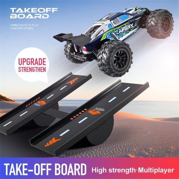 RC Car Jump Ramp Slope Takeoff Board RC Stunt Playset for 1/10 1/12 1/14 1/16 Short-Course Truck/Monster Truck/Drifting RC Car - Image 4