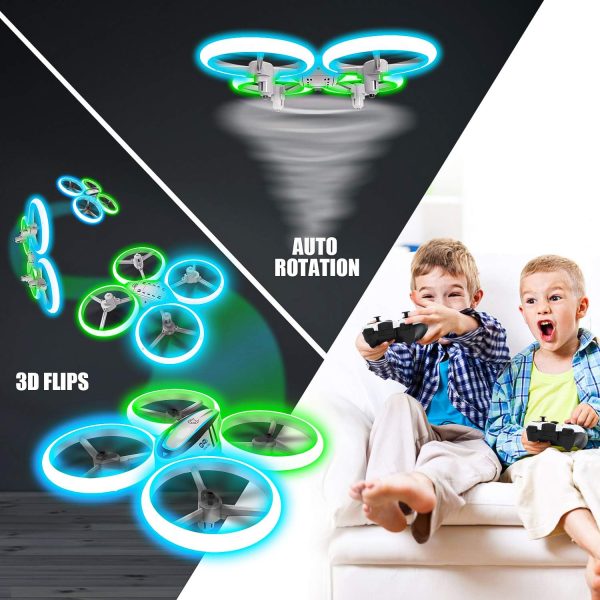 Q9s Drones for Kids,RC Drone with Altitude Hold and Headless Mode,Quadcopter with Blue&Green Light,Propeller Full Protect,2 Batteries and Remote Control,Easy to fly Kids Gifts Toys for Boys and Girls - Image 4