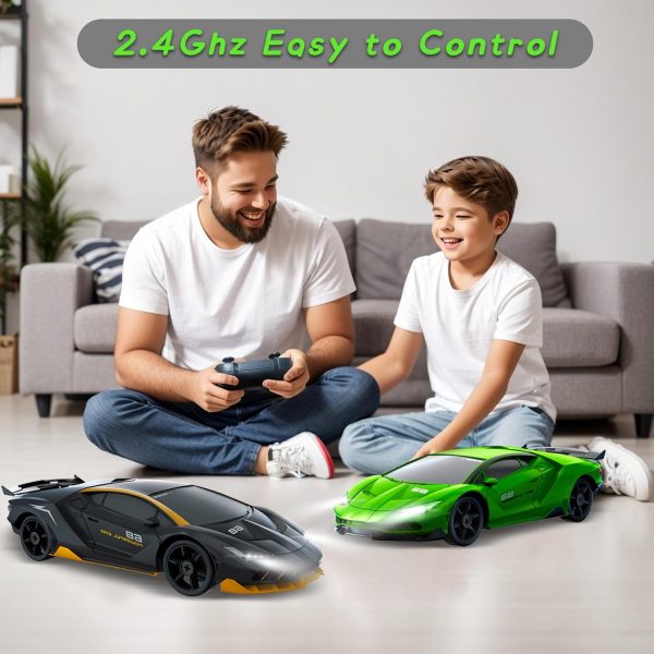 Remote Control Car RC Drift Car, 1/24 2.4GHz 4WD RC Cars Mini Remote Control Drift Car for Adults, High Speed Racing Car with 2 Rechargeable Batteries Extra Tires Toy Car for Boys - Image 6