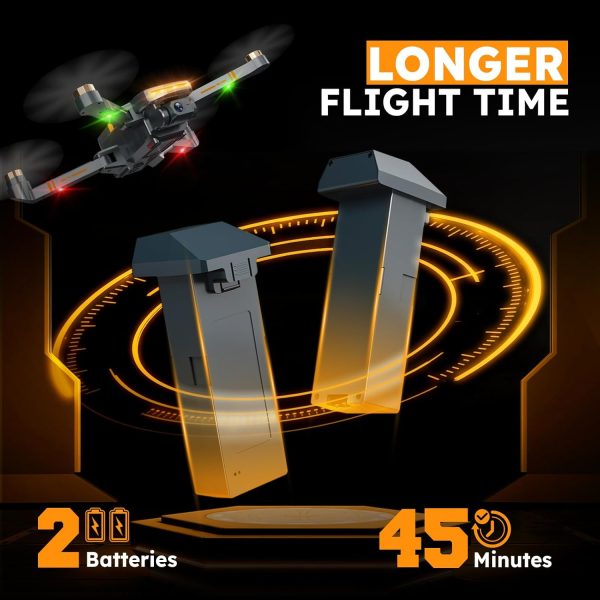 GPS Drones with 4K Camera for Adults with Brushless Motor and Follow Me Mode,Long Flight Time and Distance,5G FPV Transmission and Auto Return,G9 Foldable RC Quadcopter for Beginner and Kids,Under249g (Dark gray) - Image 8