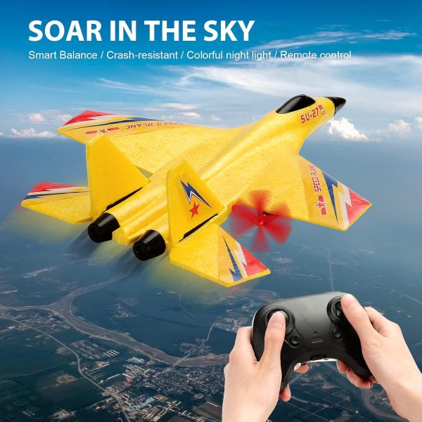 RC Plane Remote Control Glider Airplanes 2.4 GHZ 2 Channels, Easy to Fly RC Fighter, Remote Control Aircraft with Automatic Balance Gyro for Adult Kids Beginner - Image 4