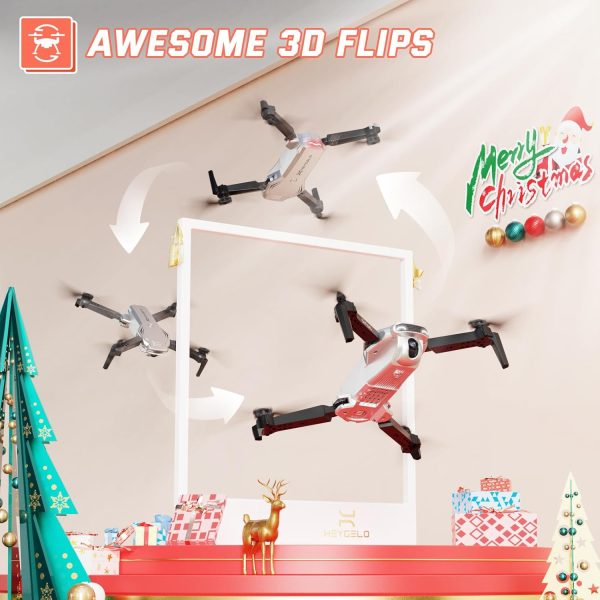 Drones for Kids - Mini Drone with Camera for Adults and Beginners, RC Helicopter Toys Gifts for Boys Girls, 1080P HD Foldable FPV Drone with One Key Start/Land, Altitude Hold, Gesture Selfie, 2 Batteries, Silver - Image 5