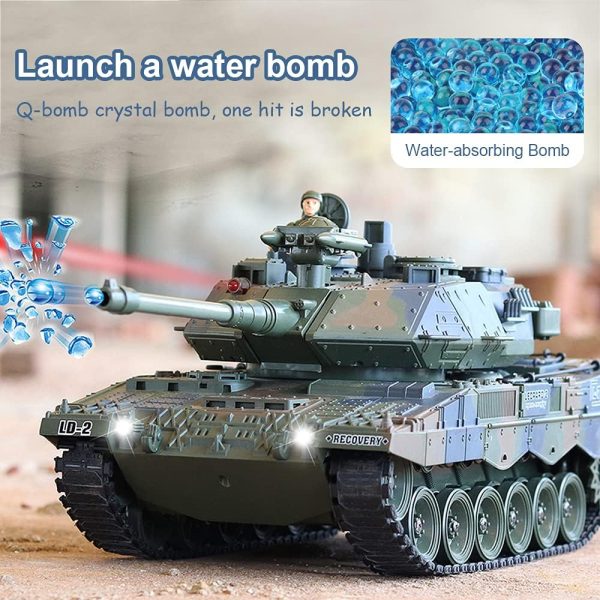 Fistone RC Tanks with Bullet Launch Function 1:18 Scale German Leopard Army 2.4G Remote Control Tank Toys for Kids Boys Girls - Image 5