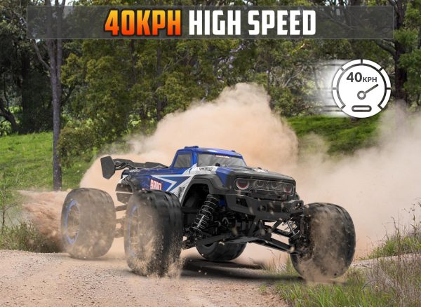 RACENT 1:16 RC Truck 4x4 Hobby RC Car 40KPH High Speed Remote Control Truck for Kids Adults, Off-Road Monster Truck with 2.4Ghz Radio Control, 2 Batteries - Image 8