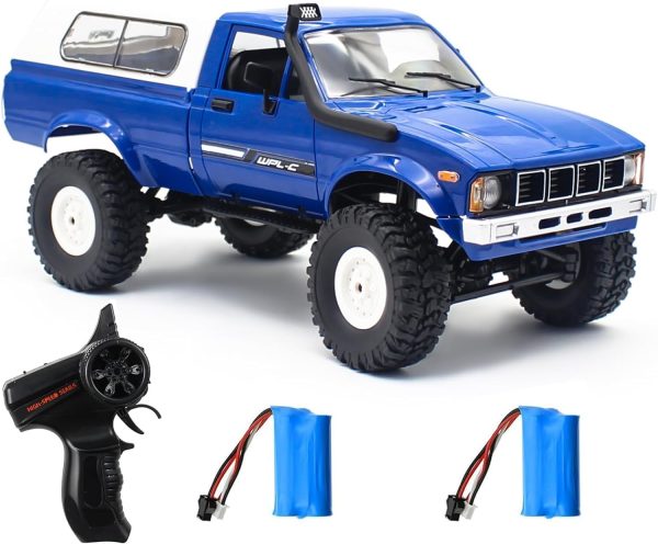 Mostop RC Crawler Truck, C24 Pickup Truck with LED Light, 4x4 Off-Road RC Rock Crawler,2.4Ghz Remote Control Car All Terrain Truck Crawler,Throttle & Steering Control,2 Batteries, Ideal Gift - Image 2