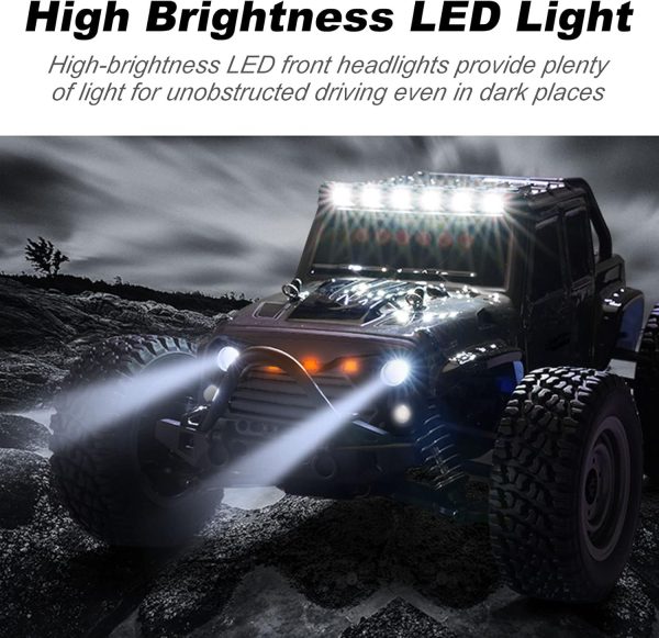 GoolRC 1:16 Scale RC Crawler 38KM/H RC Truck 4WD Off Road All Terrain RC Monster Truck Rock Climbing RTR with led Light Waterproof Hobby Grade Toys for Kids and Adults - Image 9