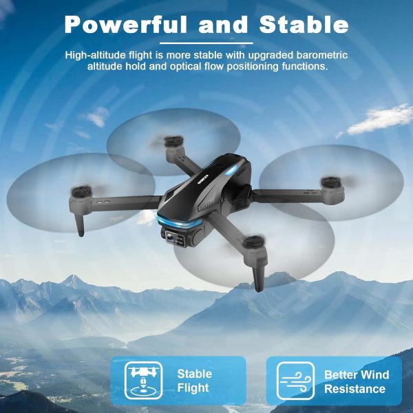 Drone with Camera for Adults, 1080P FPV Drones for kids Beginners with Upgrade Altitude Hold, Voice Control, Gestures Selfie, 90° Adjustable Lens, 3D Flips, 2 Batteries - Image 5