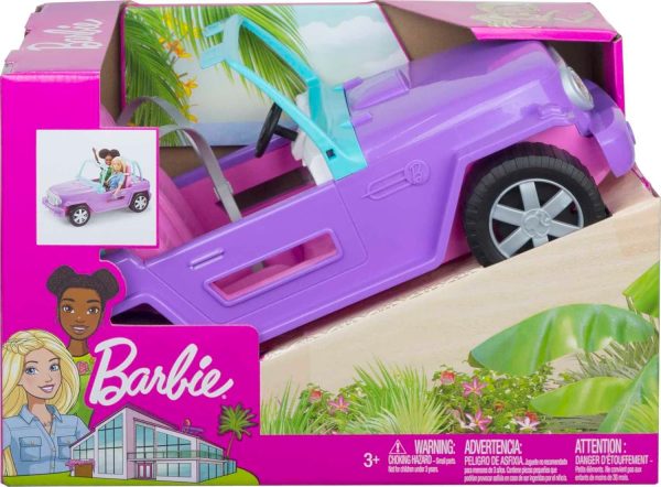 Barbie Toy Car, Doll-Sized SUV, Purple Off-Road Vehicle with 2 Pink Seats & Treaded, Rolling Wheels - Image 7