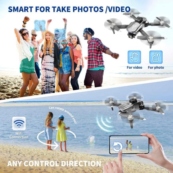 Drone, Drones with camera for adults 4k, Drones for kids 8-12, Brushless Motor, FPV Foldable Drone, Carrying Case, 40 mins Battery Life, Christmas gifts, 360° Flip, APP Control - Image 7