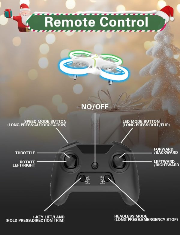 Drones for kids 8-12, Drone for Kid and Beginner, Drone with Led Light, Small Indoor Rc Drone with 360 Flip, 2 Batteries, One Key Take Off Landing, Kids Flying Toy Gift for Boy and Girl - Image 9