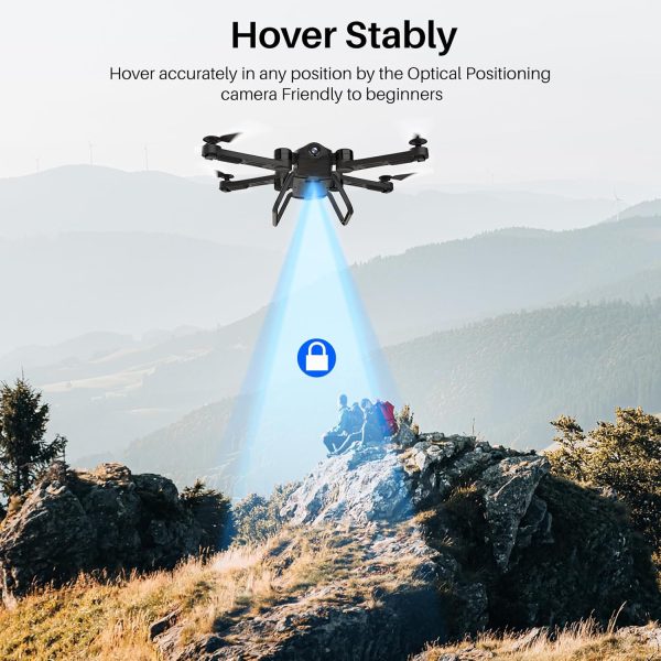 X900 Drone Optical Flow Positioning RC Quadcopter with 1080P HD Camera, Altitude Hold Headless Mode, Foldable FPV Drones WiFi Live Video 3D Flips 6axis RTF Easy Fly Steady for Learning Matte White - Image 4