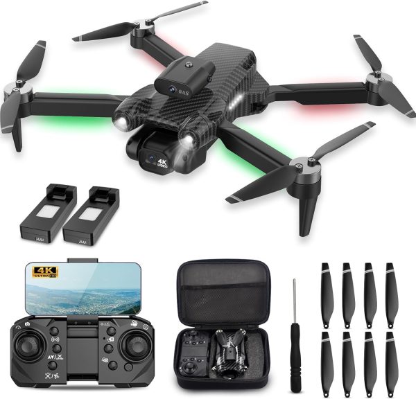 4k Drone for Kids,360 Flips,Headless Mode,Emergency Stop,Carrying Case,One Key Start,2 Batteries-Wireless Toys for Boys and Girls - Image 2