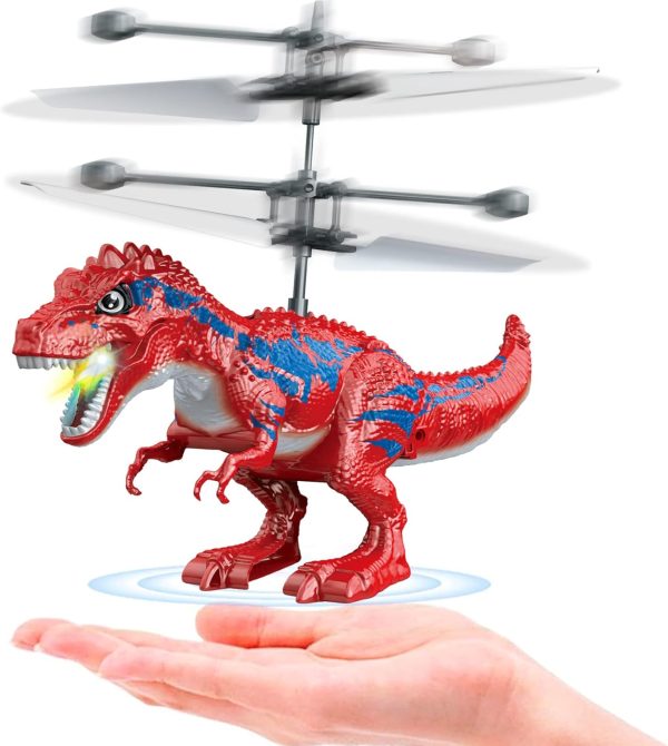 Dinosaur Toys, Upgraded Flying Toy Ball Infrared Induction RC Flying Ball Toy for Kids Boys LED Helicopter Flying Drone Indoor Outdoor Games Christmas Birthday Gifts for 8 9 10 11+ Year Old - Image 2