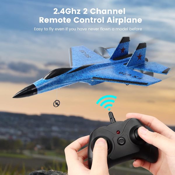 Remote Control Airplane RC Plane 2 Channel Remote Control Airplane Ready to Fly, 2.4GHz Easy to Control RC Glider Plane for Kids - Image 5