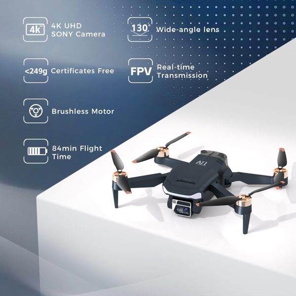 Super Enduring Brushless Motor Drone with 84 Mins Super Long Flight Time, Drone with 4K HD Camera for Beginners, CHUBORY A77 WiFi FPV Quadcopter, Follow Me, Auto Hover, Carrying Case, 3 Batteries - Image 3