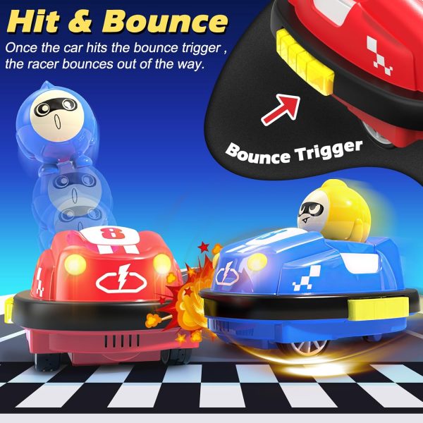 Remote Control Bumper Cars Set of 2, RC Ejecting Bumper Car with Light & Sound, RC Battle Race Vehicles Toddlers Toys, Christmas Birthday Gifts for Ages 3 4 5 6 7 8 9 10 Years Old Kids Boys - Image 3