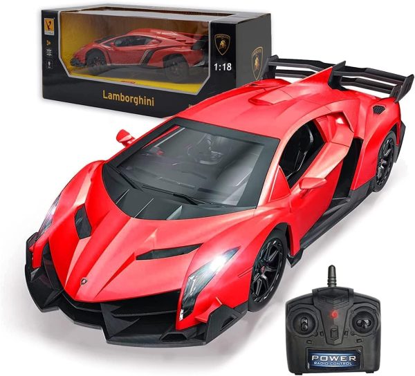 Remote Control Car RC Cars Racing Car 1:18 Licensed Toy RC Car Compatible with Lamborghini Model Vehicle for Boys 6,7,8 Years Old Halloween, red - Image 2