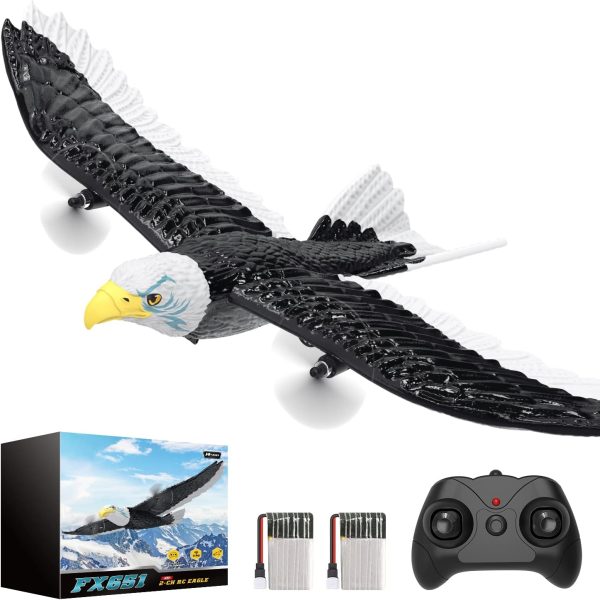 DEERC RC Plane, Remote Control Eagle Plane, RTF Airplane, 2.4GHZ 2CH Flying Bird with 2 Batteries & Propeller 6-axis Gyro Stabilizer, Easy to Fly for Beginners Adults Kids Boys - Image 2