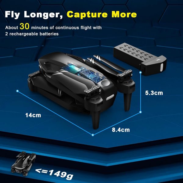 Drone with Camera for Adults, 1080P FPV Drones for kids Beginners with Upgrade Altitude Hold, Voice Control, Gestures Selfie, 90° Adjustable Lens, 3D Flips, 2 Batteries - Image 7