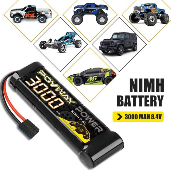 8.4V 3000mAh RC NiMH Battery with Tr Plug for RC Car LOSI Associated HPI Kyosho Tamiya Hobby - 2 Pack - Image 5