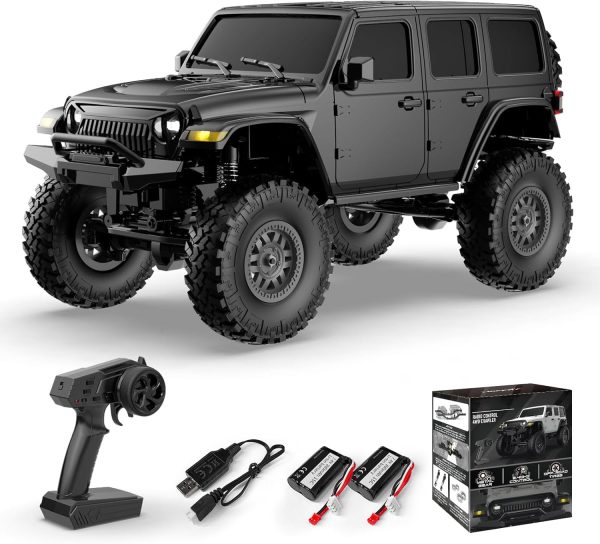 1/24 RC Crawler 4WD Off-Road Monster Truck, Rock Climbing Vehicle with Bright Headlights, Waterproof RTR 2.4GHz Hobby-Grade Remote Control Car with 4 Batteries for Adults and 14+ Years Olds - Image 2