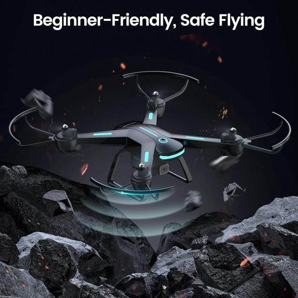 Drone with Camera for Kids 1080P HD FPV Drones, WeFone RC Quadcopter for Adults Beginners with Altitude Hold, 360 Flips, Headless Mode, One Key Start, Waypoint Fly, 2 Batteries - Image 9