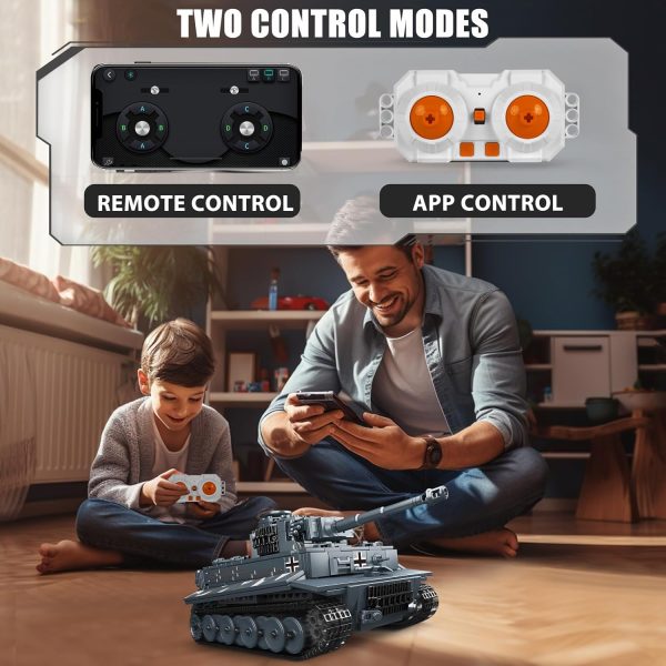 Mould King MOC Tiger Tank Building Blocks Set, Remote APP Control Military Vehicle Construction Block Kits, Adult Collectible Model Tanks Sets, Boy Toys for Birthday Gifts(800 Pieces) - Image 6