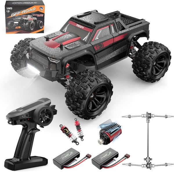 MEW4 1/16 Brushless RC Car, 4X4 RC Offroad Truck, Portable RC Cars Fast 42 Km/h for Adults, High Speed RC Car,Remote Control Monster Truck,Gift for Boys,2 Li-ion Batteries - Image 2