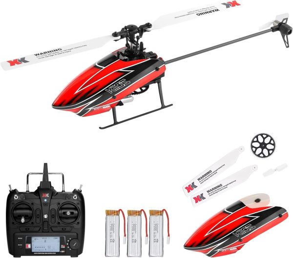 CKYSCHN Remote Control Helicopter, WLtoys K110S RC Helicopters with 3D/6G Mode Gyro for Adults, 6 Channel RC Aircraft with Brushless Motor, Mini Helicopter with 3 Batteries - Image 2