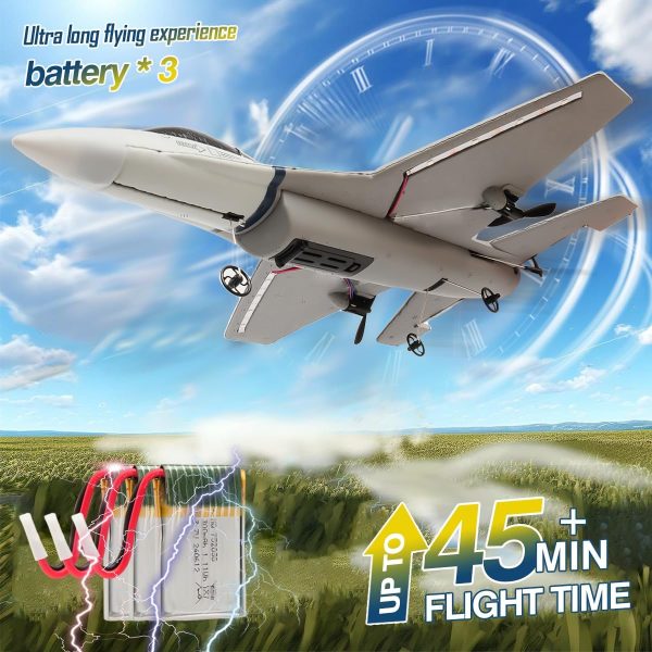 jaming RC Plane 3 Channel Remote Control Airplanes，F16 Remote Control Planes Fighter with 6-Axis Gyro，2.4GHz Radio Controlled Aircraft Plane for Beginners，Adults & Kids Gift - Image 6