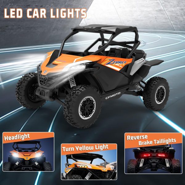 Remote Control Car All Terrain for Zforce, 4WD Off Road UTV Trucks with 3 Speed and LED Bodylight, 1:12 Scale Electric RC Crawler Vehicle Toy Gifts for Boys Girls Adults, 2 Batteries Included - Image 4