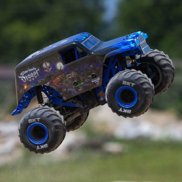 Losi 1/18 Mini LMT Son Uva Digger 2S 4X4 RTR Brushed Monster Truck Battery & Charger Included Blue LOS01026T2 - Image 4