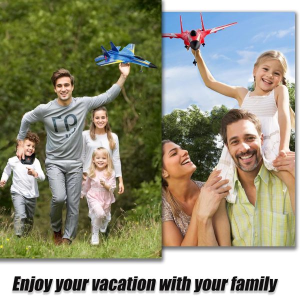 Remote Control Airplane for Kids, 2 Channels RC Planes Wireless Toy with 2 Batteries,2.4 GHZ Hobby RC Glider for Beginners（Blue） - Image 3