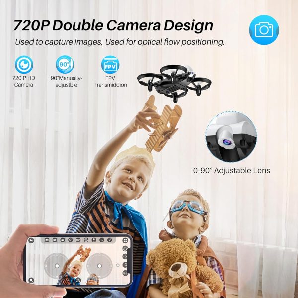 X700 Drone with 720 HD Camera, WiFi FPV Live Video, 6-Axis RC Quadcopter, Altitude Hold & Headless Mode, Optical Flow Positioning, One Key Take Off/Land App Control with 360°Flip for Beginners - Image 3