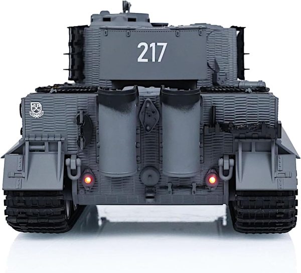 POCO DIVO German Tiger I Heavy Tank, 1/24 Infrared IR Combat Panzer RTR 2.4Ghz RC Armored Vehicle, Taigen 3841-11-M Standard Paintless Middle Version, Sound Light Recoil WWII Military Model, Gray - Image 6