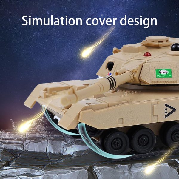 2.4GHz Mini RC Tank Toy with LED and Rotating Turret. The Ultimate Military Toy for Boys and Girls (Yellow) - Image 5