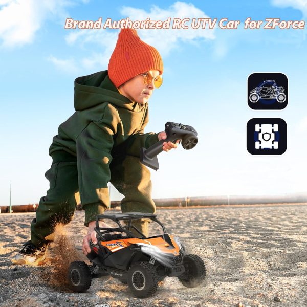 Remote Control Car All Terrain for Zforce, 4WD Off Road UTV Trucks with 3 Speed and LED Bodylight, 1:12 Scale Electric RC Crawler Vehicle Toy Gifts for Boys Girls Adults, 2 Batteries Included - Image 8