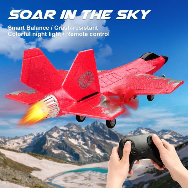 ANTSIR RC Airplane F-35 Remote Control Lightning II Jet Plane, 2.4Ghz Smart Gyro Easy to Fly for Kids Adults Beginners (Red) - Image 3