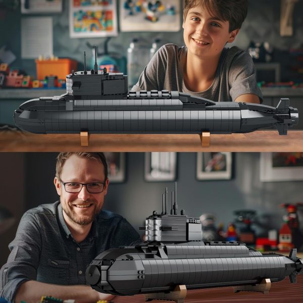 NUTCRACKER Nuclear Submarine Building Set for Adult - Military Submarine Building Model with Light, Battleship Toy Building Set, Birthday Christmas Gifts for Men Teens Boys 14+ (1498 Pieces) - Image 6