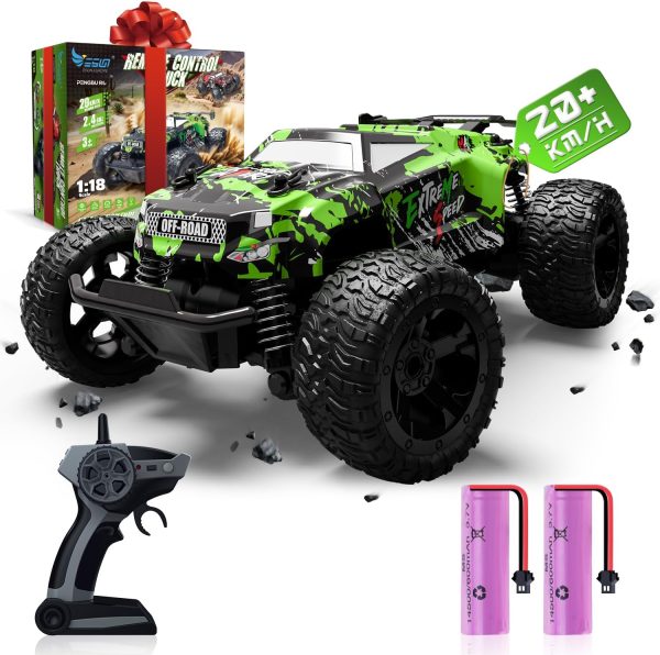 Remote Control Car for Boys 4-7, 2.4Ghz RC Monster Trucks for Boys Age 4-7 & 8-12, 1/18 20 KM/H Off-Road Remote Control Truck Toys W/ 2 Rechargeable Batteries for 40 Min Play, for Boy Girls - Image 9