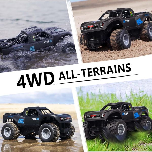 1:16 Amphibious Remote Control Car, 4WD Monster Truck Toys All Terrain, Rc Cars for Adults, Rc Trucks 4x4 Off Road Waterproof，6 7 8 9 10 11 12+ Year Old Boy/Girl Gifts, Christmas Toys (Blue - Image 5