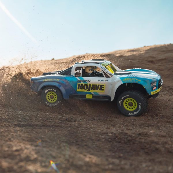 ARRMA RC Truck Mojave GROM 4x4 Smart Small Scale Desert Truck, RTR (with Battery and Charger Included) Blue/White ARA2104T2 - Image 5