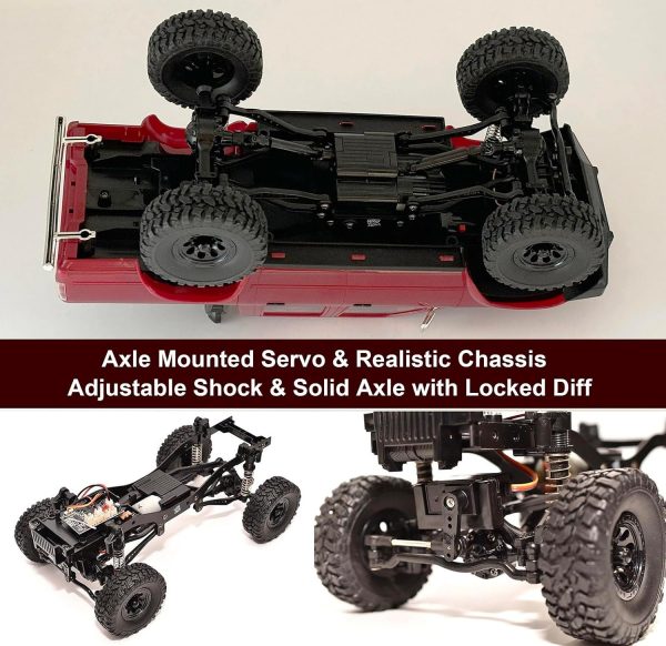 RC Rock Crawler 4x4 RC Truck 1/16 Scale RC Crawler WPL C64-1 Remote Control Truck Off Road RTR All Terrain 260 Motor 2.4GHz Fully Proportional Upgraded Chassis Hobby Vehicle for Adult - Image 5